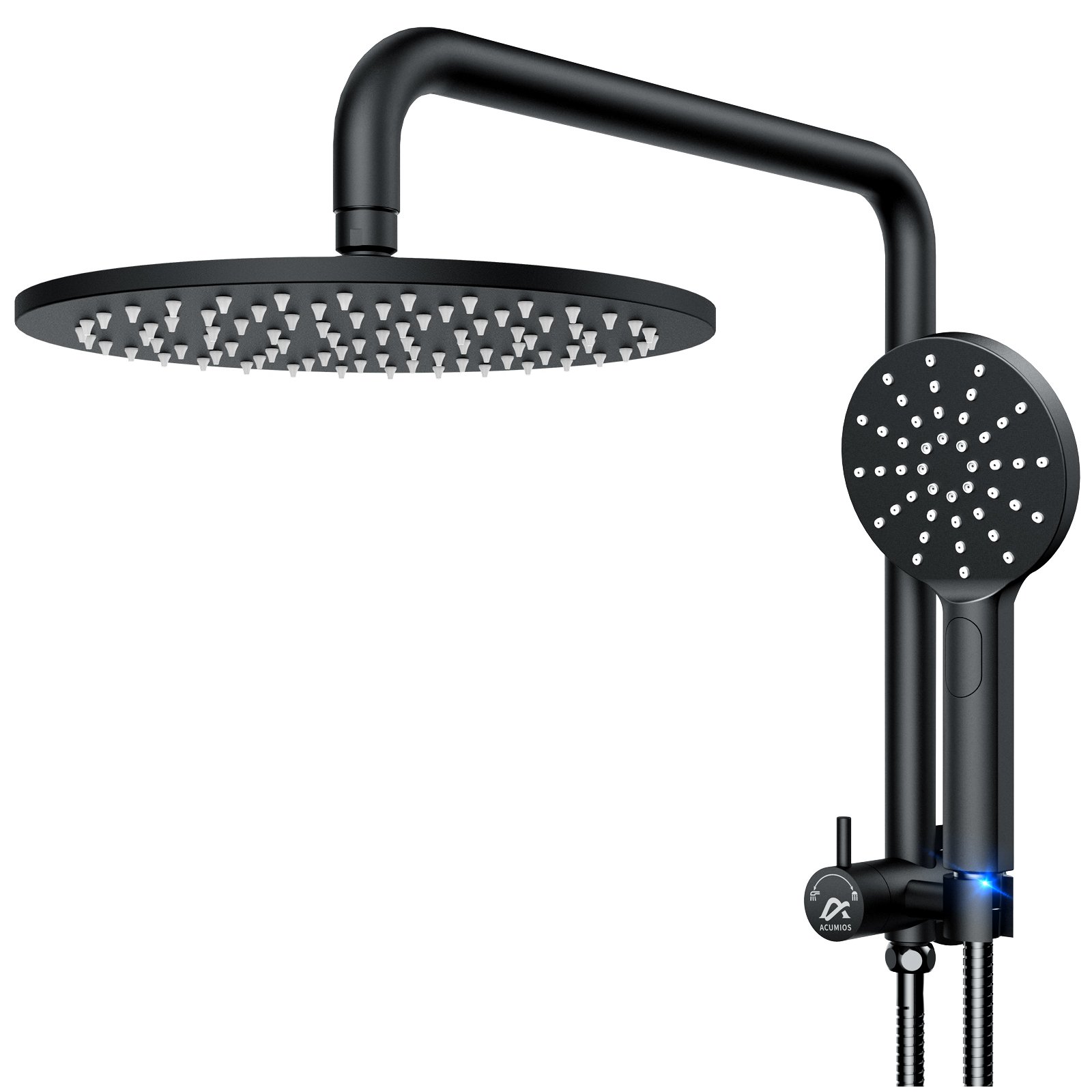 ACUMIOS Luxury 9''2in1 Rain Shower Set –Ultra-thin 8mm nozzle, Lead-Free Brass Construction