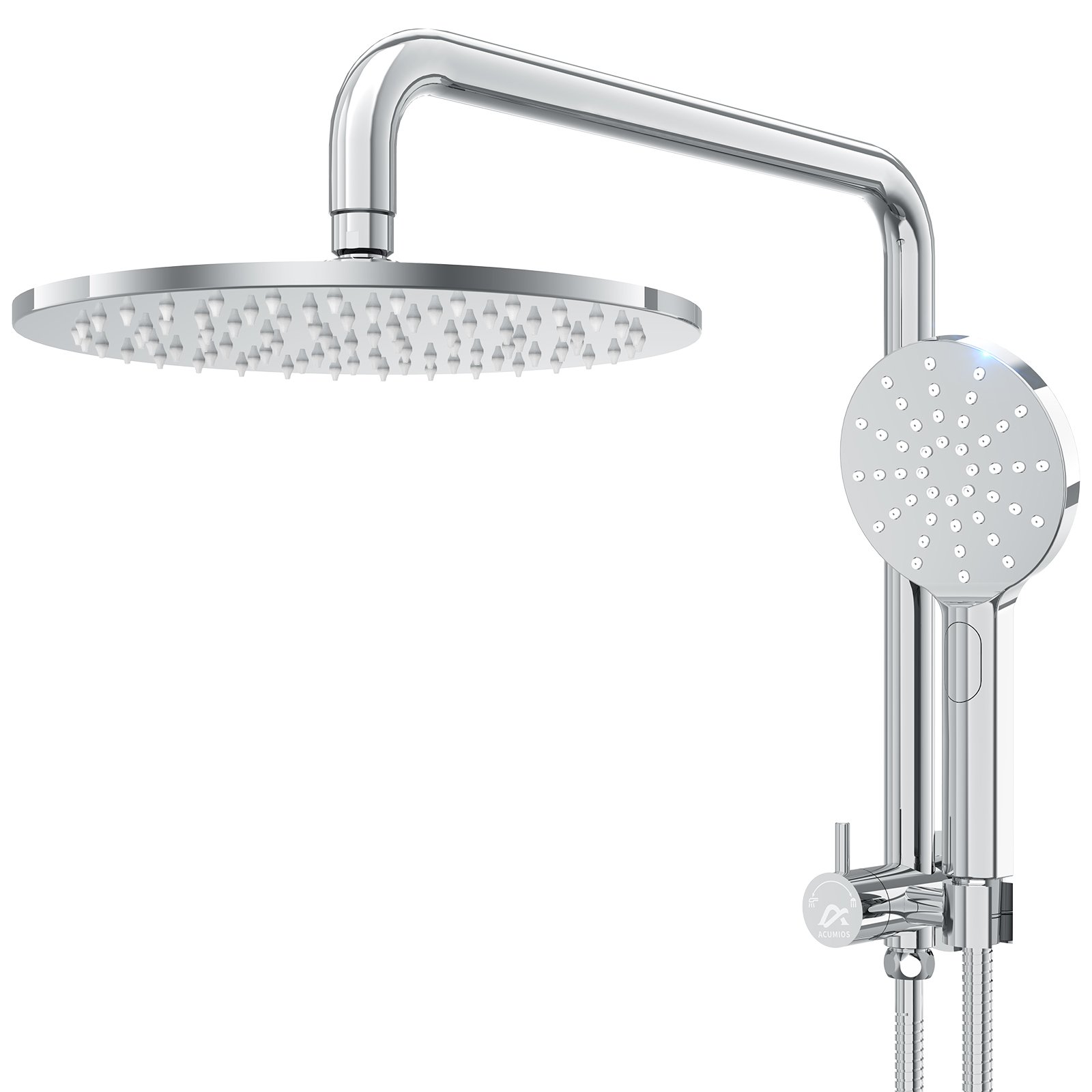 ACUMIOS Luxury 9''2in1 Rain Shower Set –Ultra-thin 8mm nozzle, Lead-Free Brass Construction